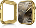 [2 Pack] JULK 46mm Gold Case with Screen Protector for New Apple Watch 11 (2025), Slim Guard Bumper, Full Coverage Soft TPU Protective Cover for iWatch Series 11/10 46mm (1 Gold + 1 Transparent) by JULK