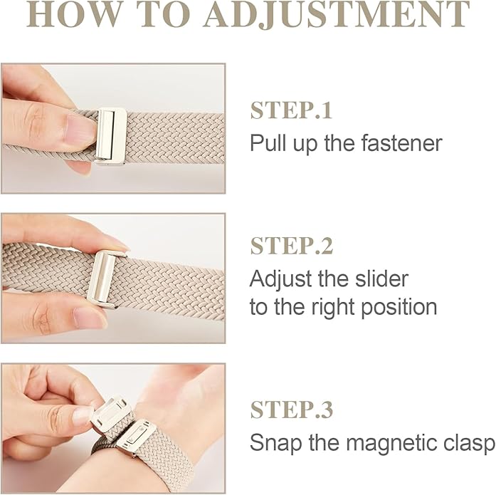 Braided Stretchy Band Compatible with Apple Watch Bands 38mm 40mm 41mm 42mm 44mm 45mm 46mm 49mm Women Men, Soft Nylon Solo Loop Magnetic Sport Strap for iWatch Series 11 10 9 8 7 6 5 4 3 2 1 SE Ultra - Image 5