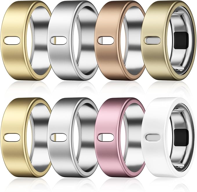8 Pack Cover Compatible with Oura Ring Gen 4/Oura Ring Gen 3 Horizon/Heritage,Charging Derectly,Matte Texture Wear-Resistant Anti-Scratch TPU Protector for Oura Rings Women Men（D,Size 9 by Vigamen