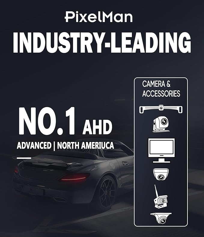 PixelMan Backup Camera,XS-2 1080P AHD Innovative One-Piece License Plate Back Up Camera Ultra Clear Night Vision 170° Wide Angle Vehicle Rear View Reverse Camera,All-Weather Durable Metal Housing - Image 7