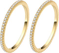 2-Pack 14K Gold Plated Stacking Rings for Oura Ring Gen 4/Gen 3, Cubic Zirconia Simulated oura ring stack Diamond Rings for Women by LevyPan