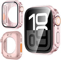 Yrzper Waterproof Case Compatible with Apple Watch Series 11 (2025) Series 10 46mm 42mm[Turning into Ultra] Crown + Back Cover Full Protective Hard PC Screen Protector Cover (Rose gold, 42mm) by Yrzper