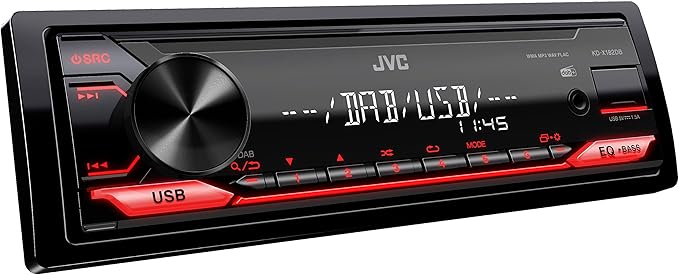 JVC KD-X182BT Bluetooth Car Stereo w/USB Port – AM/FM Radio, MP3 Player, High Contrast LCD, 50 Watts, Detachable Face Plate – Single DIN – 13-Band EQ by JVC