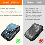 Misxi [2 Pack] Waterproof Case with Button for Apple Watch SE 2 (2024) SE Series 6 Series 5 Series 4 44mm, Anti-Fall PC Cover with Tempered Glass Screen Protector for iWatch, 1 Black + 1 Transparent - Image 2