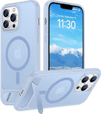 Temdan Magnetic Compatible with iPhone 13 Pro Max Case, [Built-in Invisible Kickstand][Compatible with MagSafe] [Military Grade Shockproof] Slim Translucent Matte Phone Case for iPhone 13 Pro Max 6.7" by Temdan