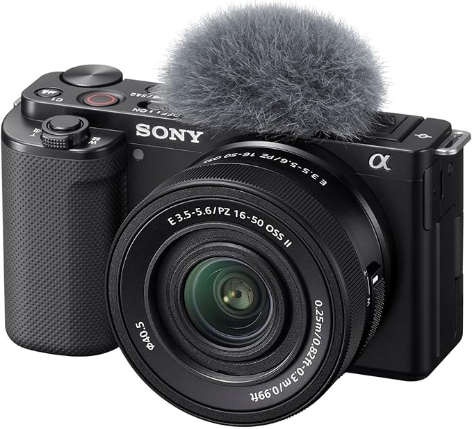 Sony Alpha ZV-E10 - APS-C Interchangeable Lens Mirrorless Vlog Camera Kit - Black, ZVE10KB by Sony