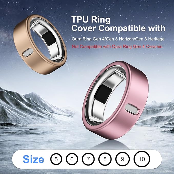 8 Pack Cover Compatible with Oura Ring Gen 4/Oura Ring Gen 3 Horizon/Heritage,Charging Derectly,Matte Texture Wear-Resistant Anti-Scratch TPU Protector for Oura Rings Women Men（D,Size 9 - Image 3