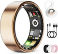 Smart Ring for Women & Men, Health Tracker Ring with Heart Rate, Blood Oxygen,Blood Pressure, IP68 Waterproof Fitness Ring, Sleep Tracker for iPhone and Android, No APP Fee (Rose Gold, 11#) by UniverseJethro