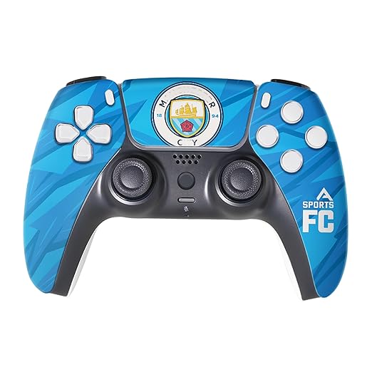Mannchester City Custom PS-5 Controller Wireless compatible with Play-Station 5 Console by BCB Controllers | Proudly Customized in USA with Permanent HYDRO-DIP Printing (NOT JUST A SKIN) by BCB