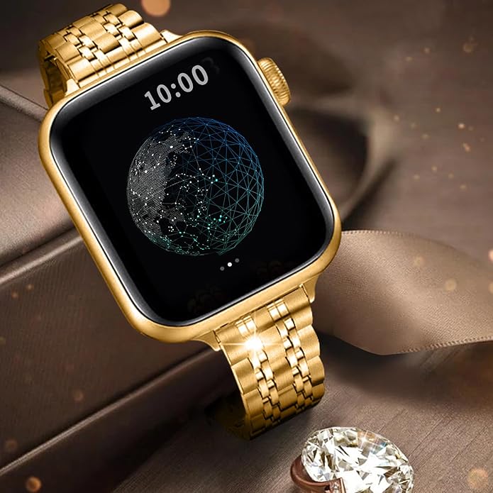 QUNDAXI Slim Watch Band Compatible with Apple Watch 41mm 45mm 42mm 44mm 40mm 38mm Metal Stainless Steel Watchband Suitable for iWatch 11/10/9/8/7/6/5/4/3/2/1/SE Series Women Luxury Strap - Image 4