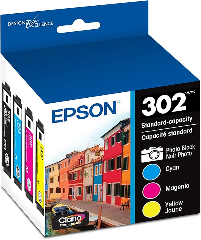 EPSON 302 Claria Premium Ink Standard Capacity Color Combo Pack (T302520-S) Works with Expression XP-6000, 6100 by Epson