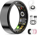 Smart Ring for Women & Men, Health Tracker Ring with Heart Rate, Blood Oxygen,Blood Pressure, IP68 Waterproof Fitness Ring, Sleep Tracker for iPhone and Android, No APP Fee (Black, 10#) by UniverseJethro