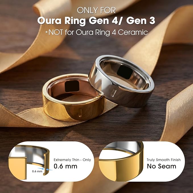 High-Gloss Plated Covers Compatible with Oura Ring Gen 4/Oura Gen 3 Cover, Anti-Scratch Ultra-Thin TPU Ring Protector Case Accessories for Women Men - Not for Oura 4 Ceramic - Image 2