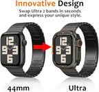 Amizee Metal Case Compatible with Apple Watch SE 3/2/1 Series 6/5/4 44mm Case with Back Cover, Rugged Protective Bumper Cover for iWatch 44mm, Graphite - Image 2
