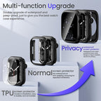 Goton Privacy Waterproof Case Compatible for Apple Watch Screen Protector 44mm Series 6/5/4, SE 3/2/1, Anti Spy Face Cover Back Bumper for iWatch Accessories - Image 3