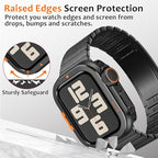 Amizee Metal Case Compatible with Apple Watch SE 3/2/1 Series 6/5/4 44mm Case with Back Cover, Rugged Protective Bumper Cover for iWatch 44mm, Black - Image 4