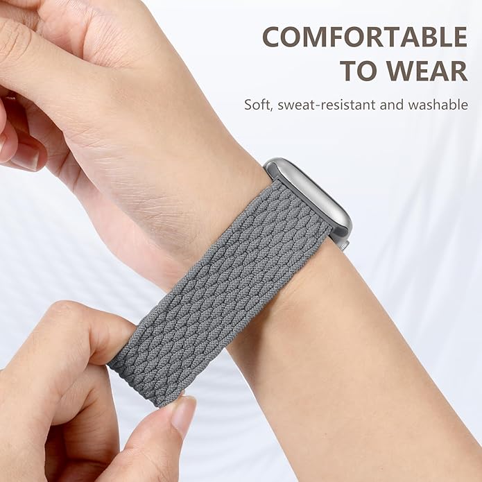 Zedoli Braided Solo Loop Bands Compatible with Apple Watch Band 38mm 40mm 41mm 42mm 44mm 45mm 46mm 49mm Women Men, Stretchy Nylon Sport Elastic Strap for iWatch Series 11 10 9 8 7 6 5 4 3 2 1 SE Ultra - Image 3