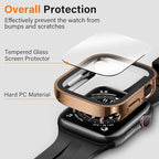Amizee 2 Pack Compatible with Apple Watch Case SE 3/2/1 Series 6/5/4 44mm with Built-in Screen Protector, Ultra-Thin Hard PC Straight Edge Anti-Scratch Protective Cover for iWatch (Rose Gold) - Image 2