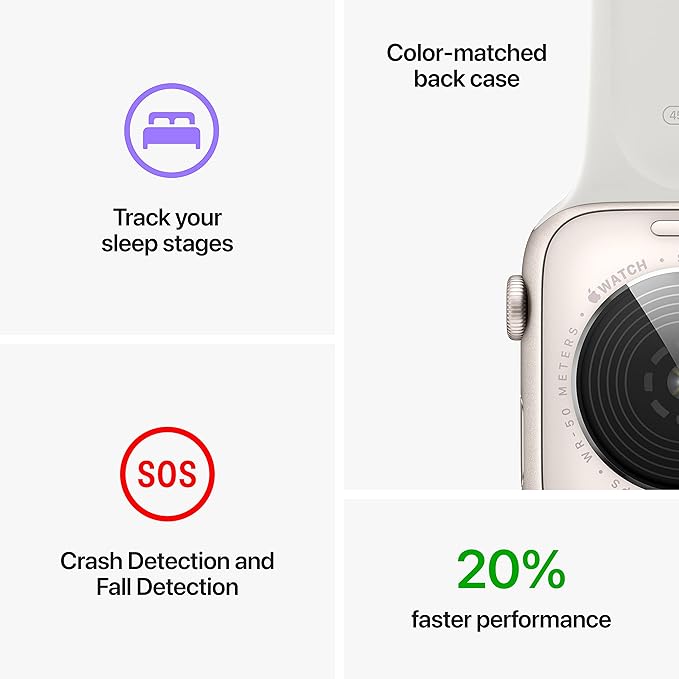 Apple Watch SE (2nd Gen) (GPS, 40mm) - Starlight Aluminum Case with Starlight Sport Band, M/L (Renewed) - Image 5
