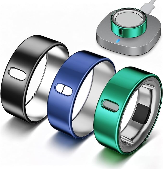 3 Pack Ring Cover Compatible with Oura Ring Gen 4/Oura Ring Gen 3 Horizon/Heritage-Size 12,Support Charging with Cover on,Anti-Scratch Ultra-Thin TPU Ring Protector for Men Women,Black+Blue+Green by Vigamen