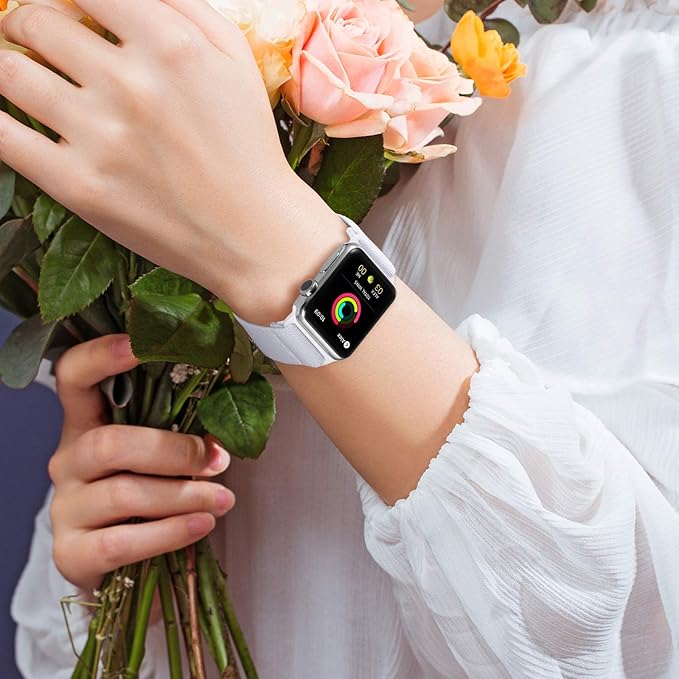 Stretchy Nylon Solo Loop Bands Compatible with Apple Watch 38mm 40mm 41mm 42mm 44mm 45mm 46mm 49mm Ultra 2 iWatch Series 11 10 9 8 7 SE 6 5 4 3 2 1 Strap,Sport Elastic Braided Women Men - Image 5