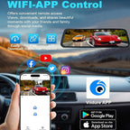 Mirror Dual Dash Camera for Car, Dashcam 4K Front 2.5K IMX335 Rear View/ADAS BSD LCA Wi-Fi&APP WDR Night Vision G-Sensor Loop Recording Parking Monitor 64GB Card - Image 4