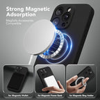 Magnetic for iPhone 12 Pro Max Case, Compatible with MagSafe, [Full Camera Protection][Screen Protector] Silicone Shockproof Protective Phone Case for iPhone 12 Pro Max 6.7", Black - Image 2