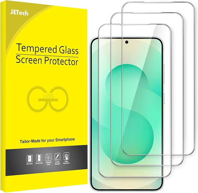 JETech Screen Protector for Samsung Galaxy S25+ / S25 Plus 5G, Tempered Glass Film, Fingerprint ID Compatible, HD Clear, 3-Pack by JETech
