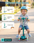 Gotrax KS3 Kids Kick Scooter, LED Lighted Wheels, Adjustable Height Handlebars and Removable Seat, Lean-to-Steer & Widen Anti-Slip Deck, 3 Wheel Scooter for Kids Ages 2-8 and up to 110 Lbs - Image 5