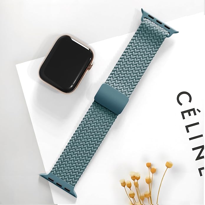 Braided Stretchy Band Compatible with Apple Watch Band 38mm 40mm 41mm 42mm 44mm 45mm 46mm 49mm Women Men, Adjustable Nylon Elastic Magnetic Clasp Strap for iWatch Series 10 9 8 7 6 5 4 3 2 1 SE Ultra - Image 4