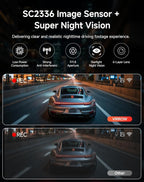 Dash Cam Front and Rear: 4K+2.5K Dash Camera for Cars - Dashcam Built-In WiFi APP Control 64GB Included 3.39" Touchscreen 24H Parking Monitor WDR Night Vision Loop recording Collision Detection(X5) - Image 6
