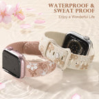 Witzon Floral Band Compatible with Apple Watch Bands For Women 40mm 41mm 38mm 42mm 44mm 45mm 46mm 49mm, Engraved Cute Flower Silicone Dressy Strap for iWatch Series 11 10 9 8 7 6 5 4 3 2 SE Ultra - Image 6