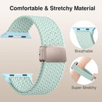 Braided Stretchy Band Compatible with Apple Watch Bands 38mm 40mm 41mm 42mm 44mm 45mm 46mm 49mm Women Men, Soft Nylon Solo Loop Magnetic Sport Strap for iWatch Series 11 10 9 8 7 6 5 4 3 2 1 SE Ultra - Image 3