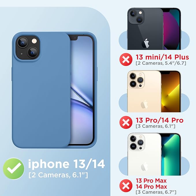 GolbinBox Magnetic for iPhone 13 Case & iPhone 14 Case, Compatible with MagSafe, [Soft Anti-Scratch Microfiber Lining], Slim Liquid Silicone Shockproof Protective Phone Case 6.1 inch, Lake Blue - Image 2