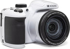 Kodak PIXPRO AZ405-WH 20MP Digital Camera 40X Optical Zoom 24mm Wide Angle Lens Optical Image Stabilization 1080P Full HD Video 3" LCD Vlogging Camera (White), Full Frame by Kodak