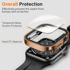 Amizee 2 Pack Compatible with Apple Watch Series 9 8 7 45mm Case with Built-in Screen Protector, Ultra-Thin Hard PC Straight Edge Anti-Scratch Protective Cover for iWatch 45mm (Rose Gold) - Image 2