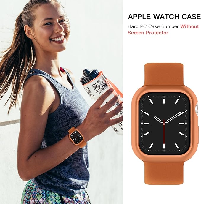 Recoppa Case Compatible for Apple Watch Series 7/8/9 – 41mm ONLY, Shockproof Ultra-Thin Hard PC Bumper All-Around Edge Protective Cover Frame [NO Screen Protector] for iWatch Accessories, Orange - Image 7
