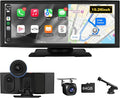10.26'' Wireless CarPlay Screen for Car with 4K Dash Cam & 1080P Backup Camera, Apple Car Play & Android Auto Car Stereo HD Touchscreen, GPS Navigation & Mirror Link by Unknown