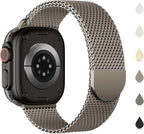 Original Milanese Metal Band Compatible with Apple Watch Bands 38mm/40mm/41mm/42mm(Series 10) for Men Women, Stainless Steel Mesh strap for iWatch Ultra 2 Series 9 8 7 6 SE 5 4 3 2 1 Titanium by Sunnywoo
