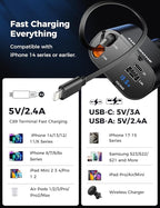 SUPERONE 4-in-1 Car Charger with Retractable Apple Cords, USB C Charger Car Adapter Compatible with iPhone 17/16/15/14/13/12/11 Pro Max Samsung Android Phones - Image 3