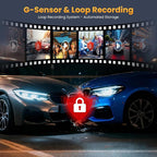 4K Dash Cam Front and Rear Inside, 3 Channel Dash Camera for Cars with 64GB Card, 5G WiFi, Infrared Night Vision, 24H Parking Mode, 360° Wide Angle Wireless Dashcam for Uber/Taxi - Image 4