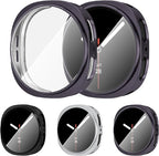 Suoman 3 Pack for Samsung Galaxy Watch 8 44mm Case, High Definition Clear Screen Protector, Full Around Electroplate Soft TPU Bumper Around Protective Case Cover -Black+Gun Color+Silver by Suoman