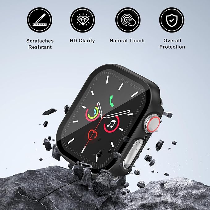 2 Pack Hard Case for Apple Watch Series 10 Series 11 [2025] 42mm Screen Protector,Built-in Full Tempered Glass [Touch Sensitive] Slim Bumper Protective Cover iWatch S10 S11 Accessories - Image 3