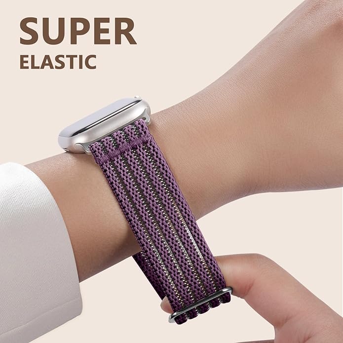 Braided Stretchy Band Compatible with Apple Watch Bands 38mm 40mm 41mm 42mm 44mm 45mm 46mm 49mm for Women Men, Adjustable Nylon Solo Loop Elastic Straps for iWatch Series 10 9 8 7 6 5 4 3 2 1 SE Ultra - Image 5