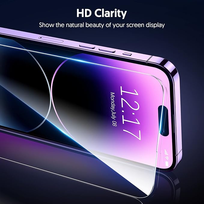 Fotbor for iPhone 13 Pro Max Screen Protector [3 Pack], iPhone 14 Plus Screen Protector Tempered Glass, Sensor Protection, Full Coverage Ultra Clear 6.7 Inch - Image 4