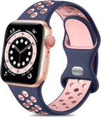 Lerobo Compatible with Apple Watch Bands Series 9 45mm 11 10 46mm SE 44mm 42mm 49mm Ultra 2 3 for Women Men Silicone Sport Wristband for iWatch SE 3 2 Series 10 8 7 6 5 4 3 2 1,Sport Edition,Blue/Pink by Lerobo