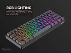 Geeky GK61 SE 60% | Mechanical Gaming Keyboard | 61 Keys Multi Color RGB LED Backlit for PC/Mac Gamer | ANSI US American Layout (Black, Mechanical Red) - Image 9