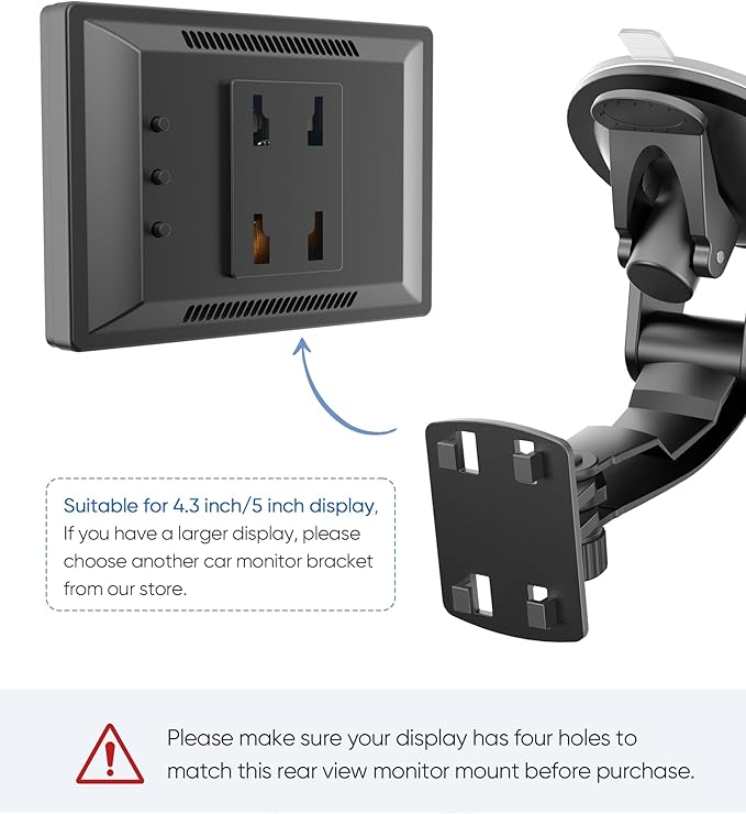 PixelMan Upgraded Windshield Mount for Backup Camera, 4.3 Inch Monitor, Suction Cup Bracket, Reverse Camera Display - Image 5
