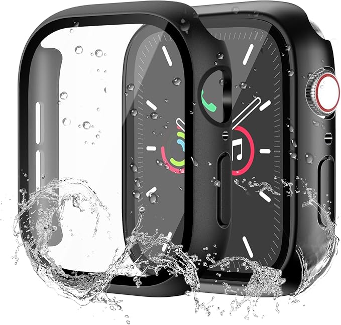 Waterproof Case for Apple Watch Series 3/2/1 42mm, Built-in Screen Protector with Tempered Glass [Touch Sensitive] Cover for iWatch S3/S2/S1 Accessories 42mm, Black by idudu