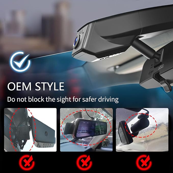 Mangoal Front 4K & Rear 1080P Dash Cam Custom fit for Chevy Suburban/Tahoe 2015 2016 2017 2018 2019 2020(Model C), Model C & Model D Have Same Models Years but Vehicle Sensor Cover are Different - Image 5